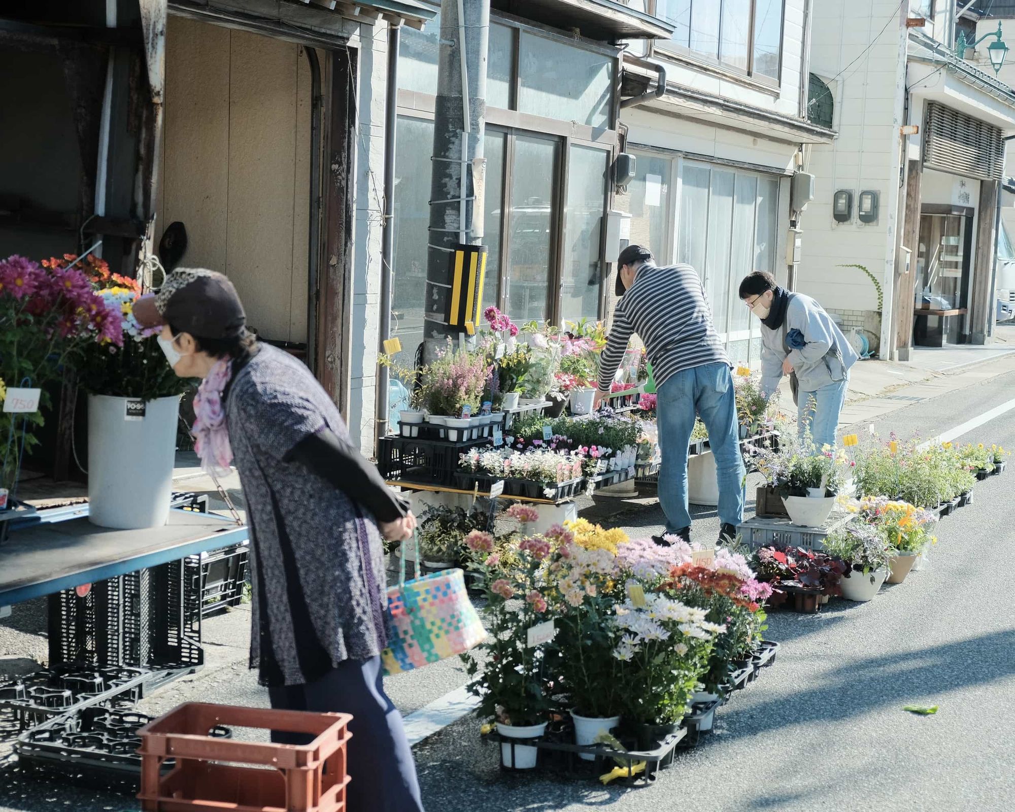 Flower stand on farmers market