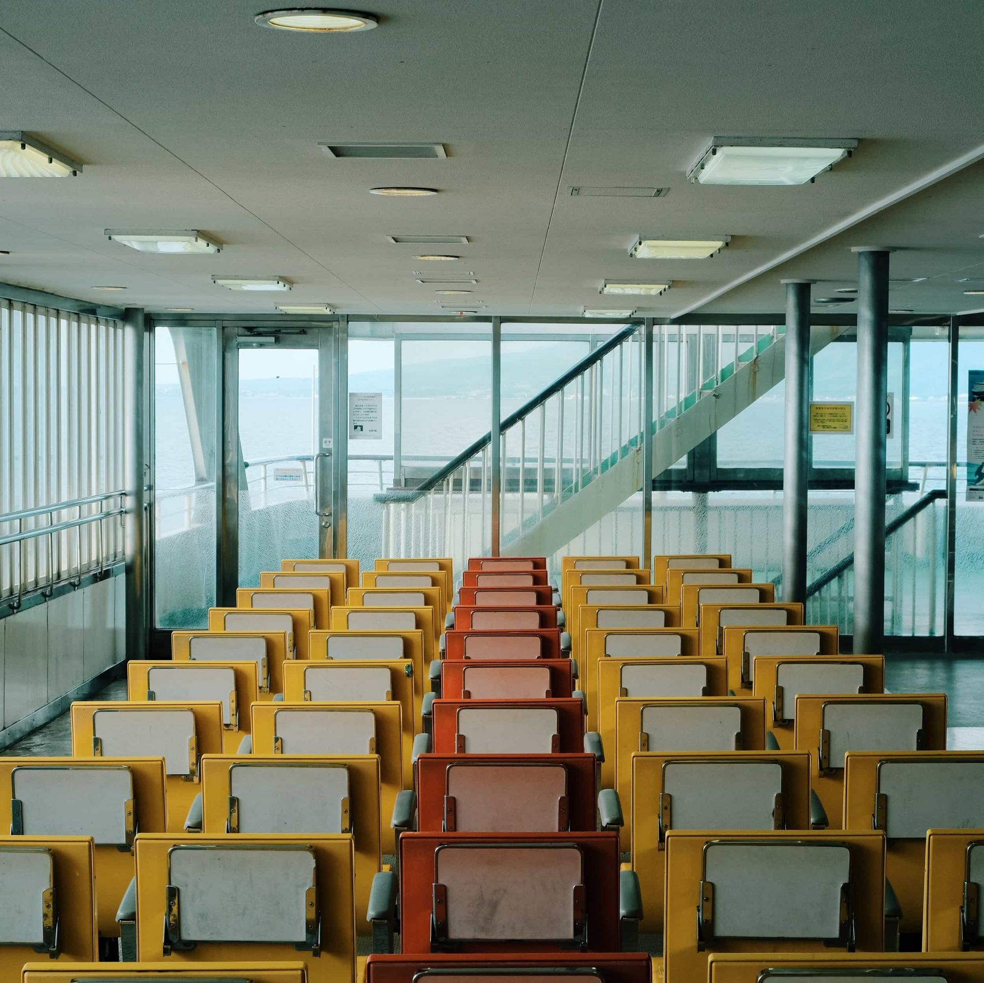 Chairs inside the ferry