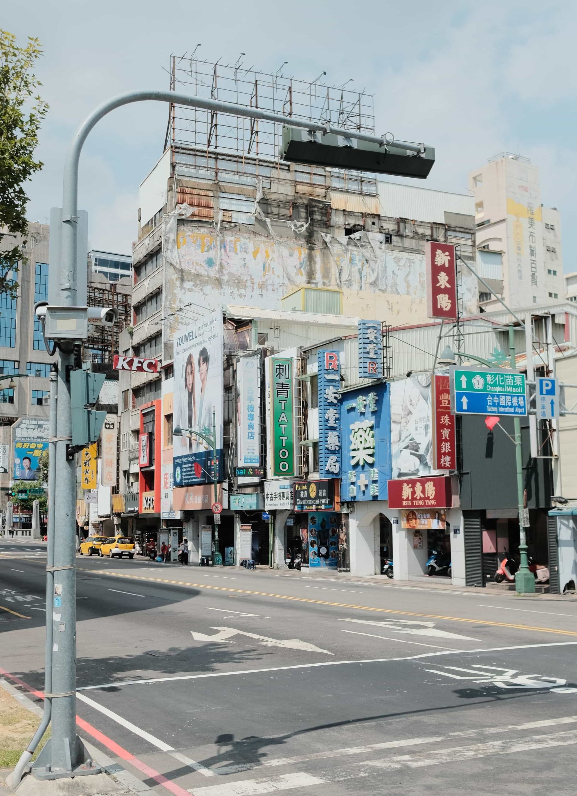 Covered arcade in Taichung as a typical scene for any Taiwanese city