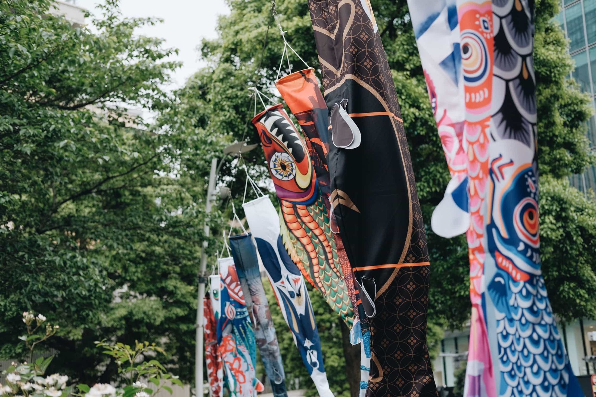 Koinobori in a public park in Japan