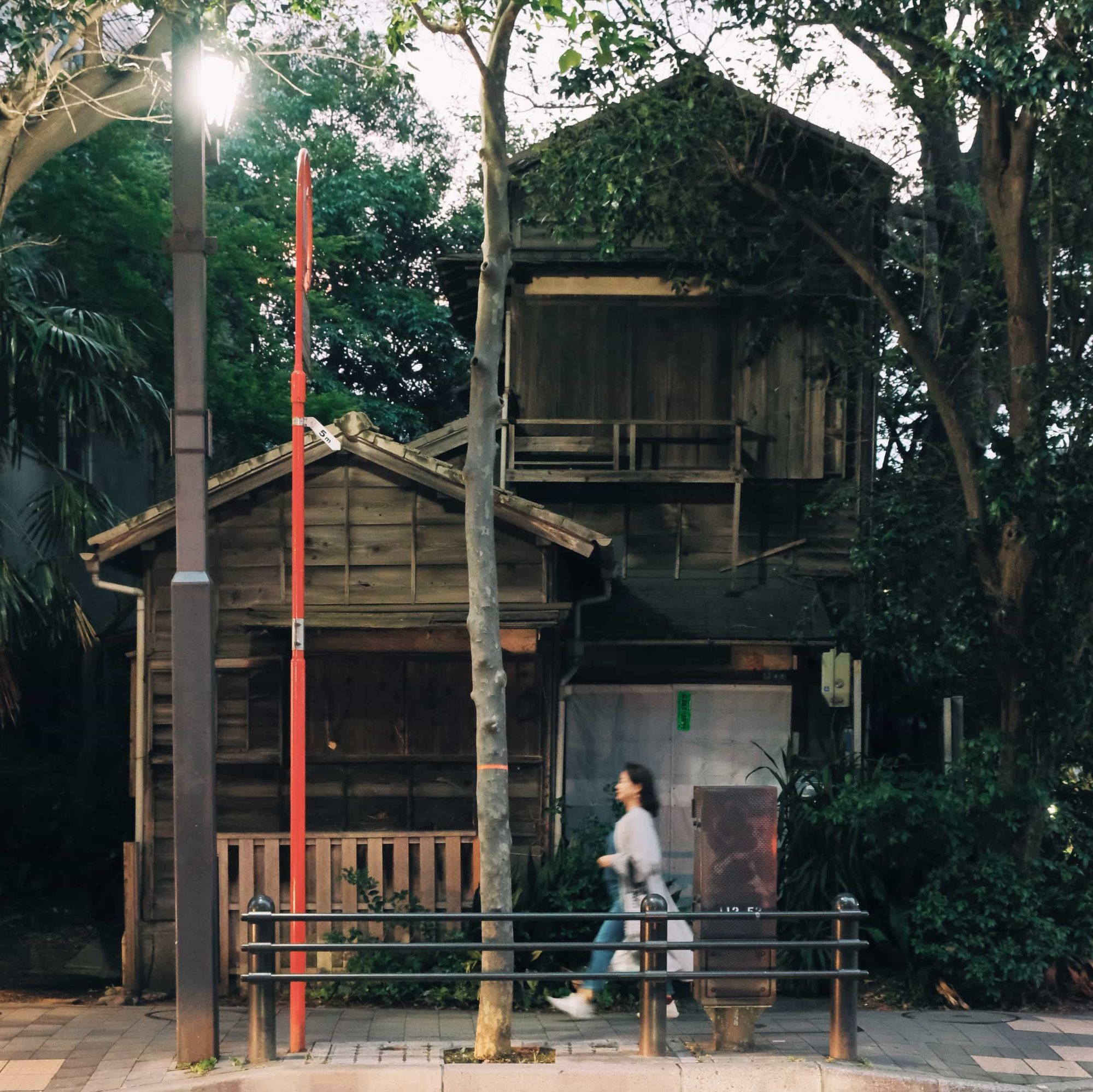 Wooden House in modern City